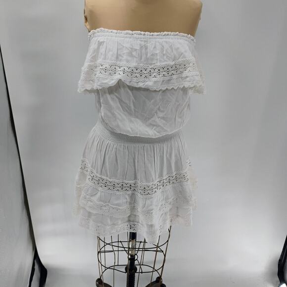 Melissa Odabash NWT White Dress Swimwear mosalma salma dress lace detail ruffle - Picture 4 of 16